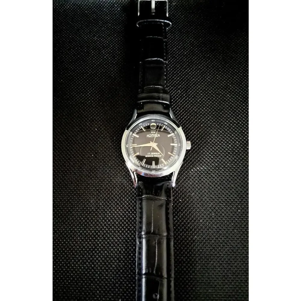 Vintage Roamer Men's Leather Mechanical Watch‎ RARE